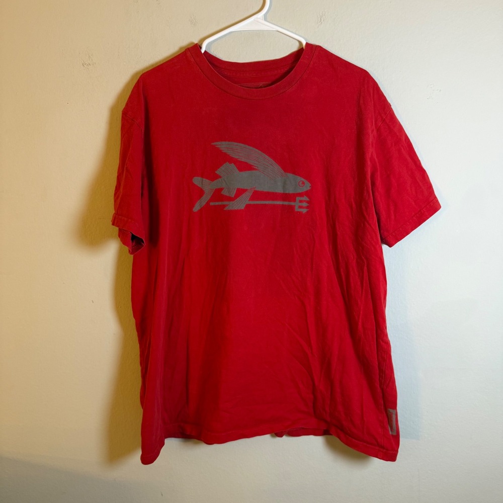 Patagonia Mens XXL Slim Fit Organic‎ Cotton Flying Fish Trident Graphic T-Shirt